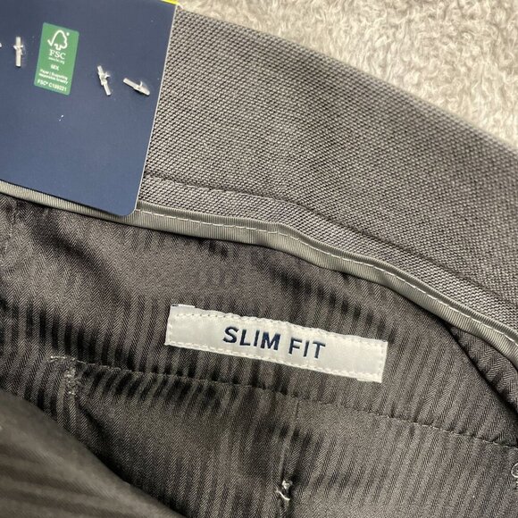 NEW Duchamp Men's 32X29 Gray Dress Pants Stretch Slim Fit - Picture 10 of 11